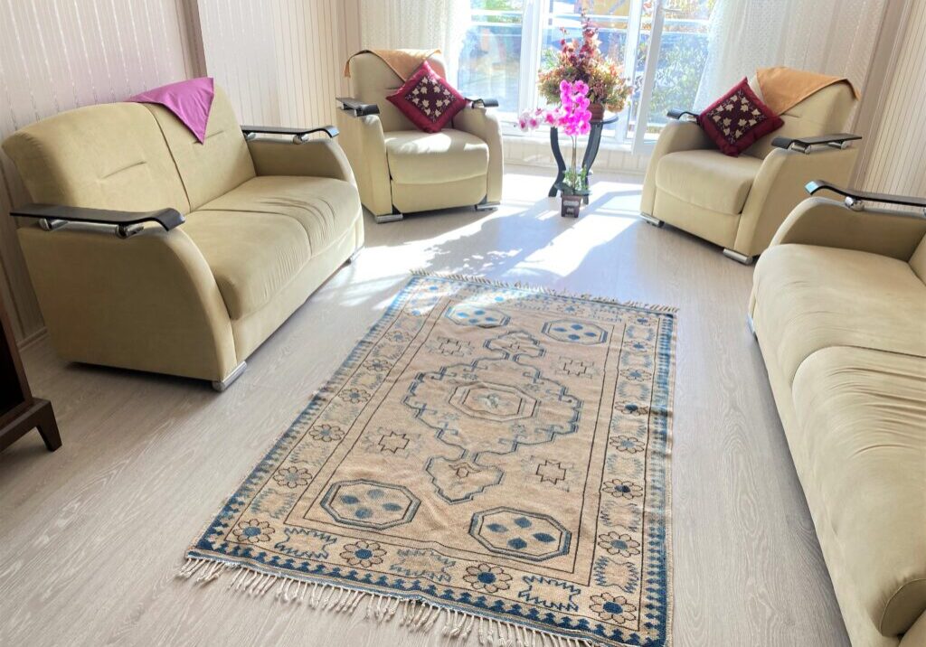 Small Blue Rustic Rug